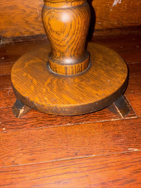 Antique Quarter Sawn Oak Pedestal Plant Fern Stand Jamestown NY 33 1/2" gallery