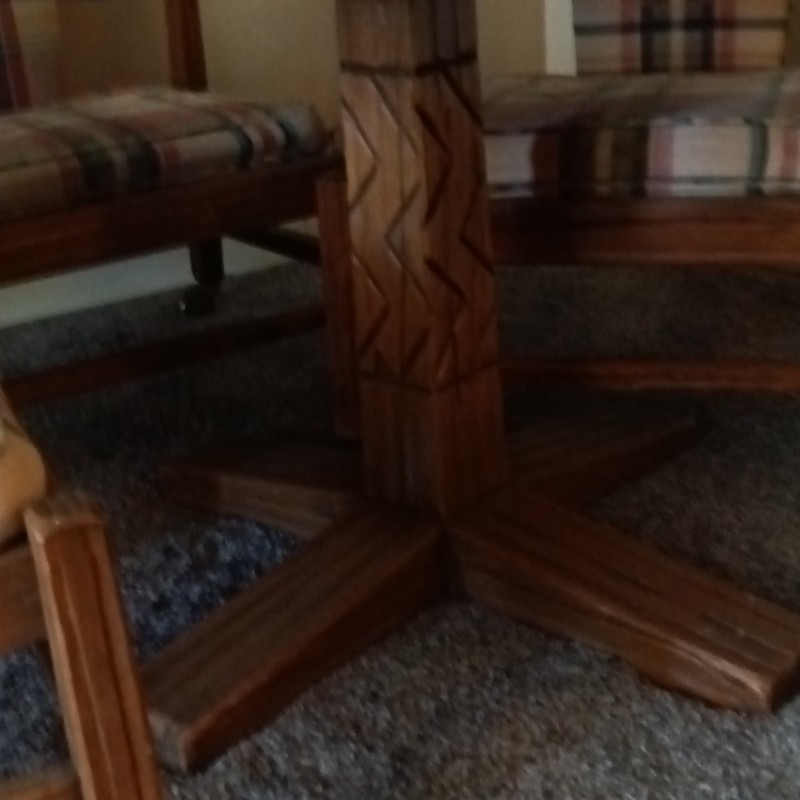 Antique Wooden Game Table With Hanging Lamp gallery