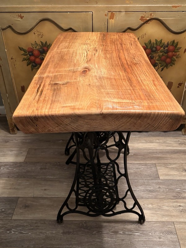 Vintage Singer Treadle Leg Stand Table w/Red Gum Top 32"(L)x18"(W)x32"(H) gallery