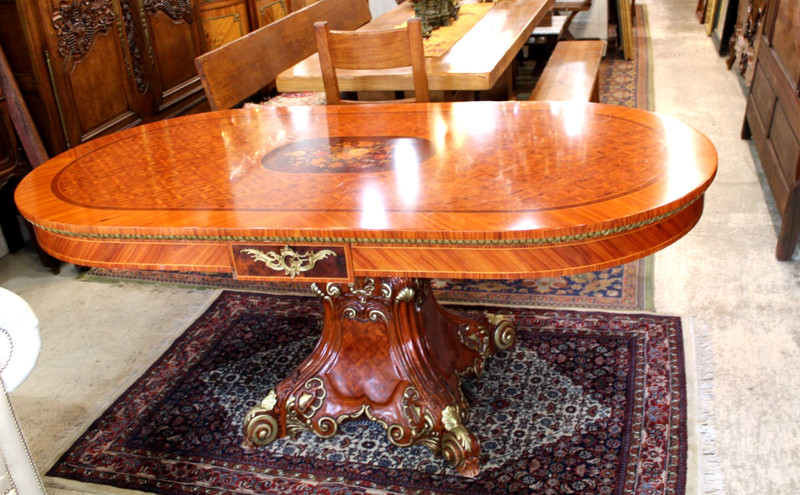 Italian Antique Princes Katia Style Inlaid Rosewood Dining Table gallery