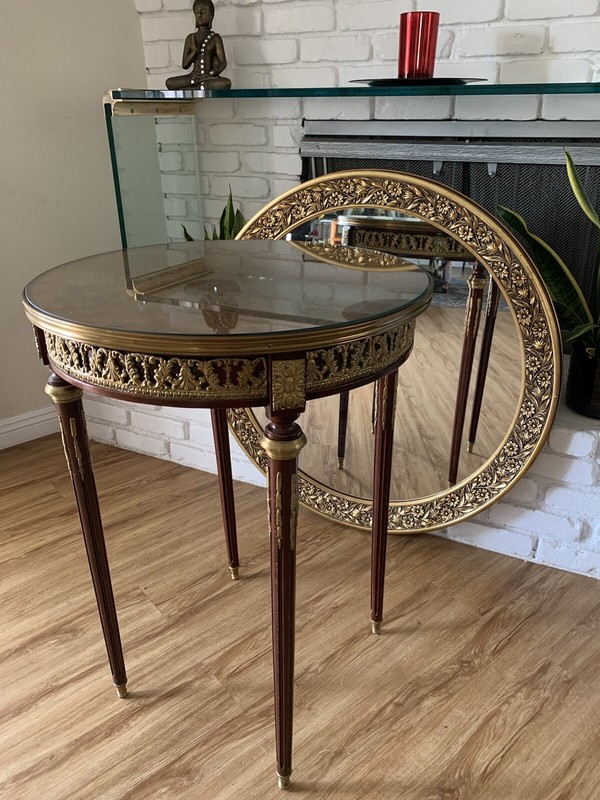 French Louis XVI Style Mahogany Solid Bronze Mount gallery