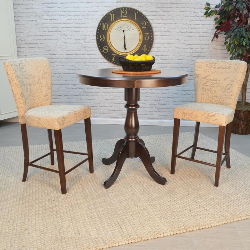 Fairview 30" Round Pedestal Bar Table - Espresso gallery