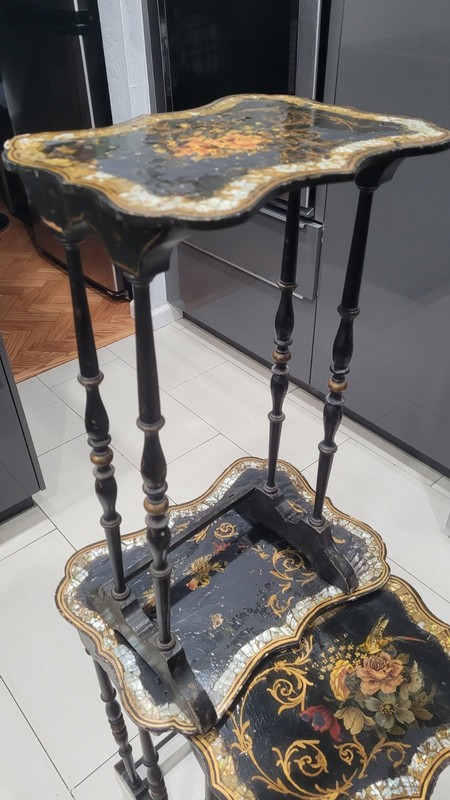 English Papier Mache nesting tables - Victorian era gallery