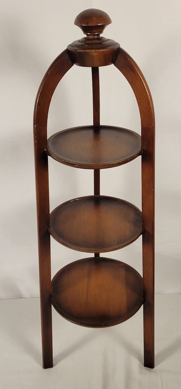 ANTIQUE VINTAGE ENGLISH MAHOGANY? 3 TIER DISPLAY PLANT TEA STAND Muffin Dessert