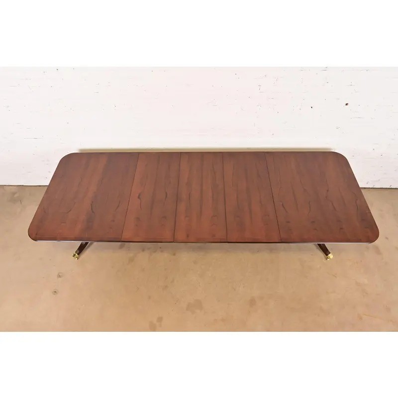 Baker Furniture Georgian Cherry Wood Extension Dining Table, Newly Refinished gallery