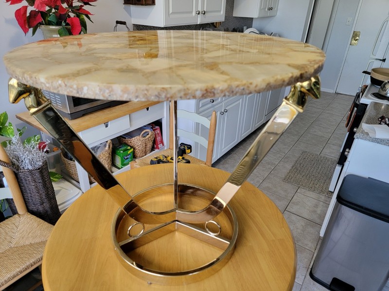 Brass Coffee Table Antelope Ram Ibex Maison Jansen Vintage Alain Chervet Base