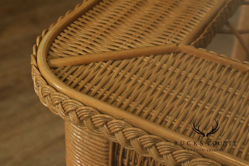Lexington Henry Link Glass Top Wicker Dining Table gallery