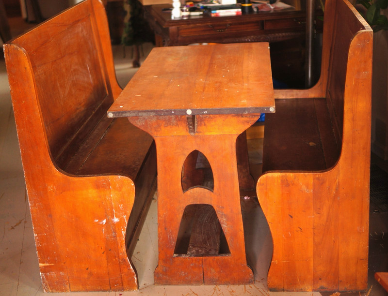 Antique Country Breakfast Nook Kitchen Dining Set ~ Superb and Gorgeous! gallery