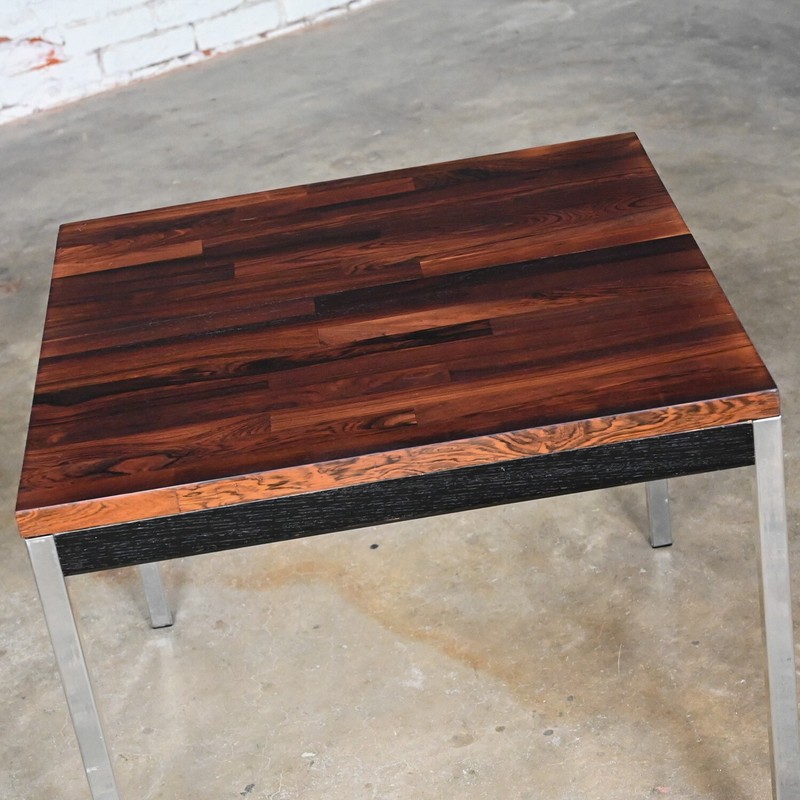 MCM Founders Furniture Side Table Chrome Ebony Rosewood CDP#47133 David Parmelee gallery