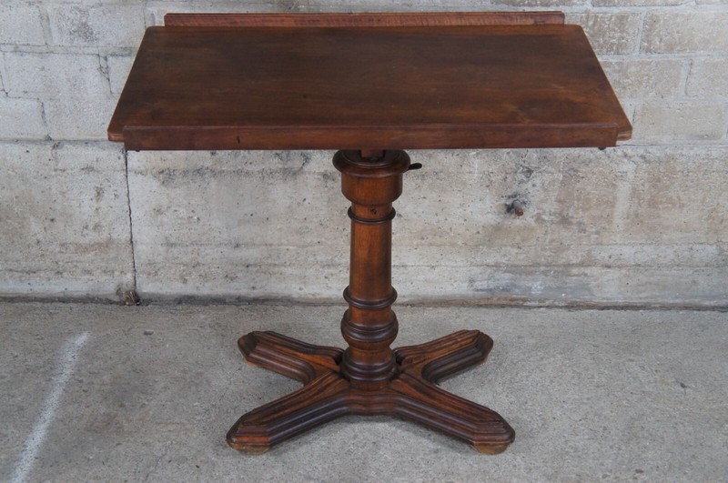 Antique 19th Century Emile Chouanard French Walnut Lectern Drafting Table Easel gallery
