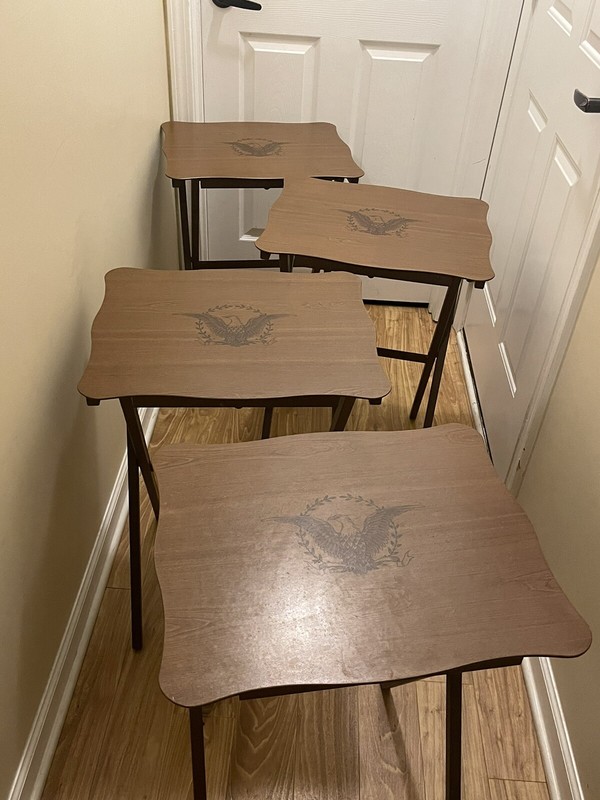 MCM Set 4 Vintage ARTEX Folding TV Tray Snack Serving Tables