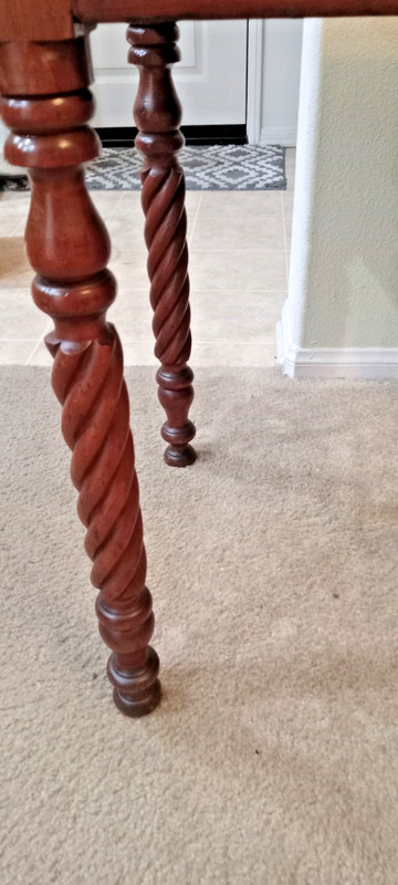 Small Vintage 19th Century Sheraton One Drawer End Table with turned legs gallery