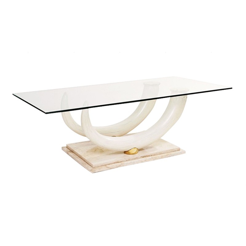 Maison Jansen For Ralph Pucci Collections Italy USA Faux Tusk Coffee Table