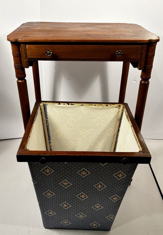 Early American Federal Ladies Work Table/Sewing Stand 2 Drawers Fabric Work Bag gallery