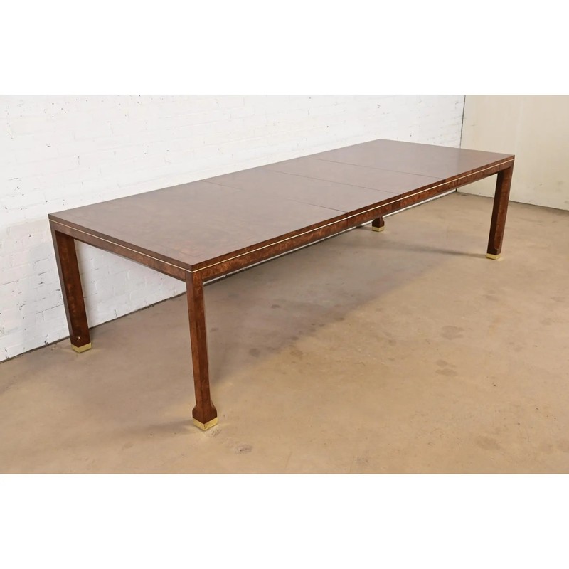 William Doezema for Mastercraft Mid-Century Modern Burl Wood Dining Table