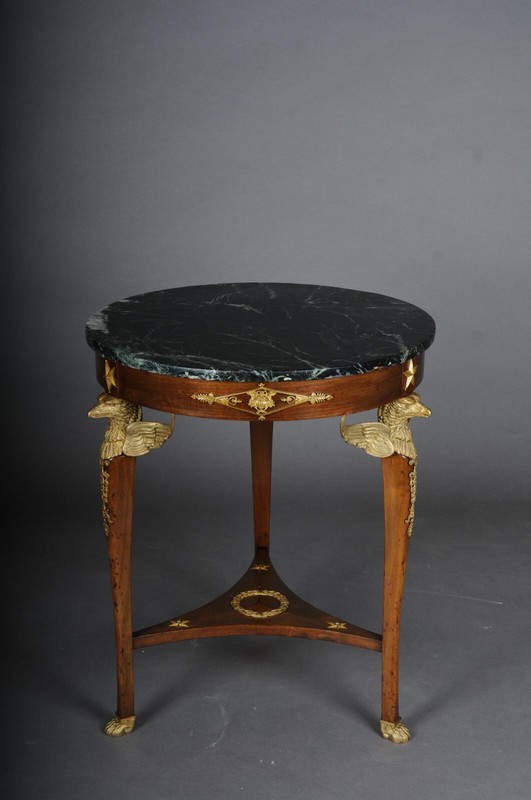 Empire Side Table From The 19th Century, Gilded Bronze, Eagle, Mahogany