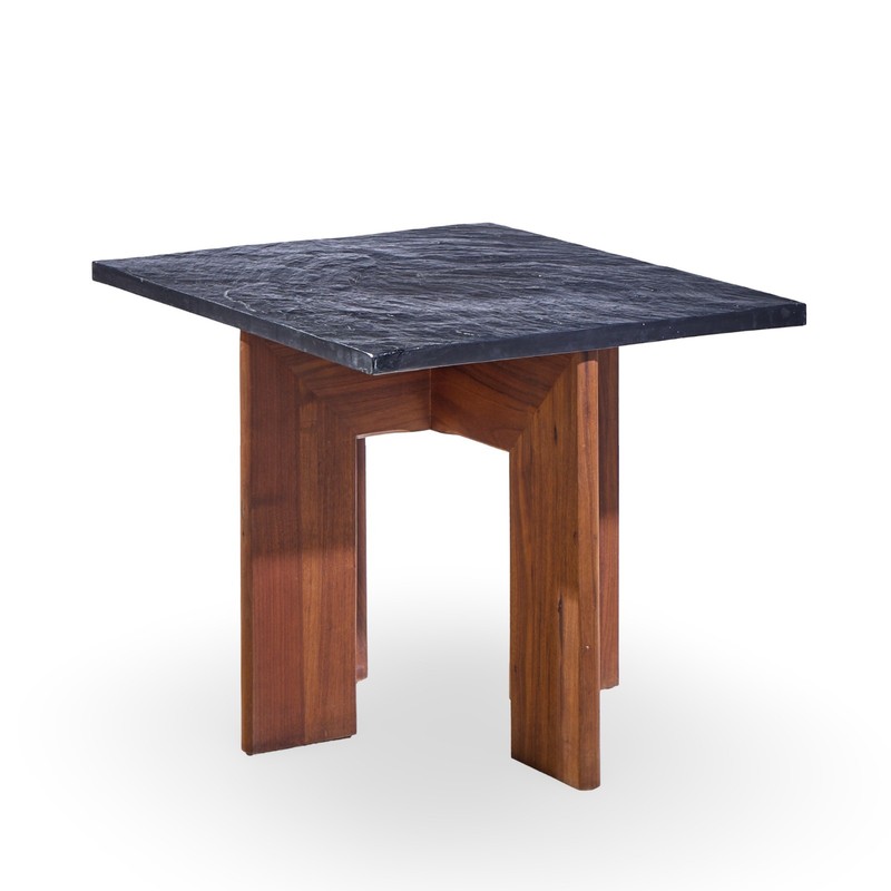 Adrian Pearsall for Craft Associates Walnut and Slate Top Side Tables - Pair gallery