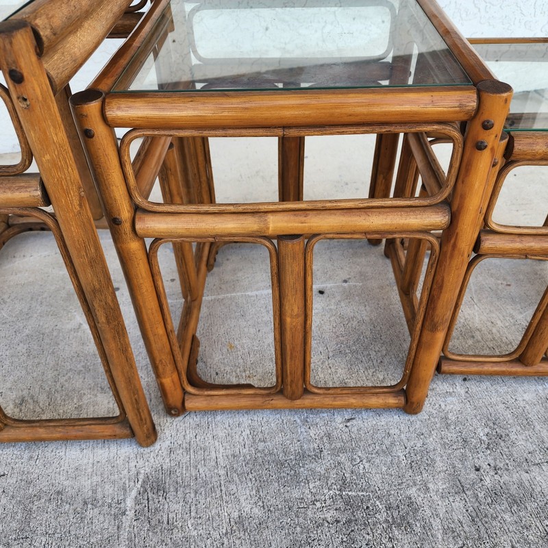 Franco Albini Style Bamboo Nesting Tables gallery
