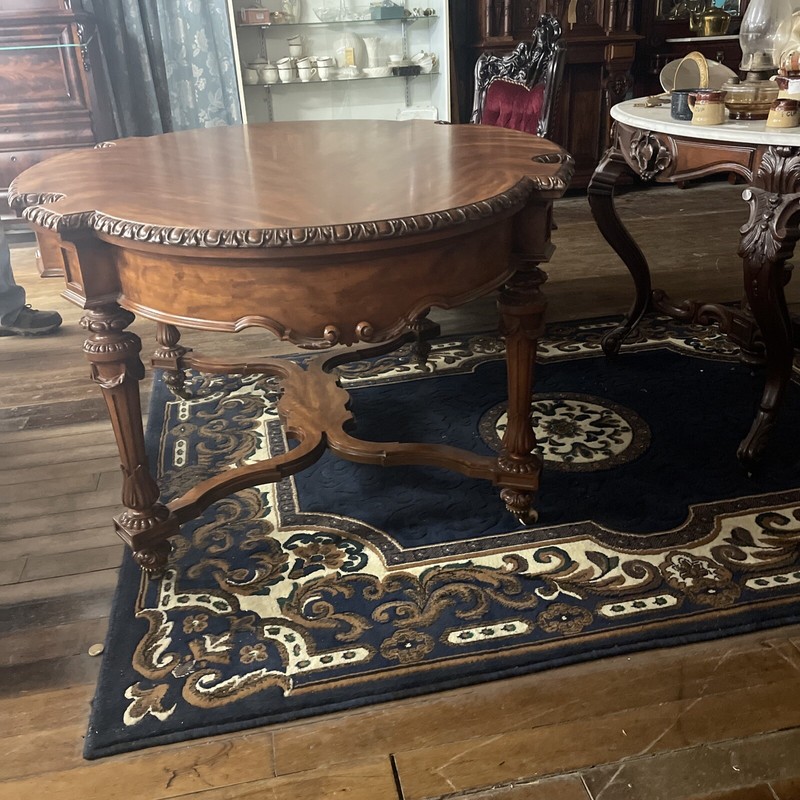 Antique 19th Century French Hand Painted Wood Grain Dining Table gallery