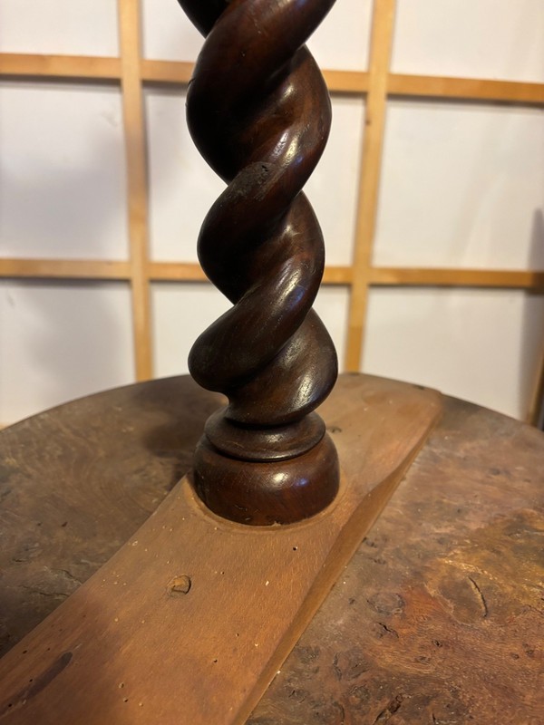 19th Century Burr oak wine table gallery