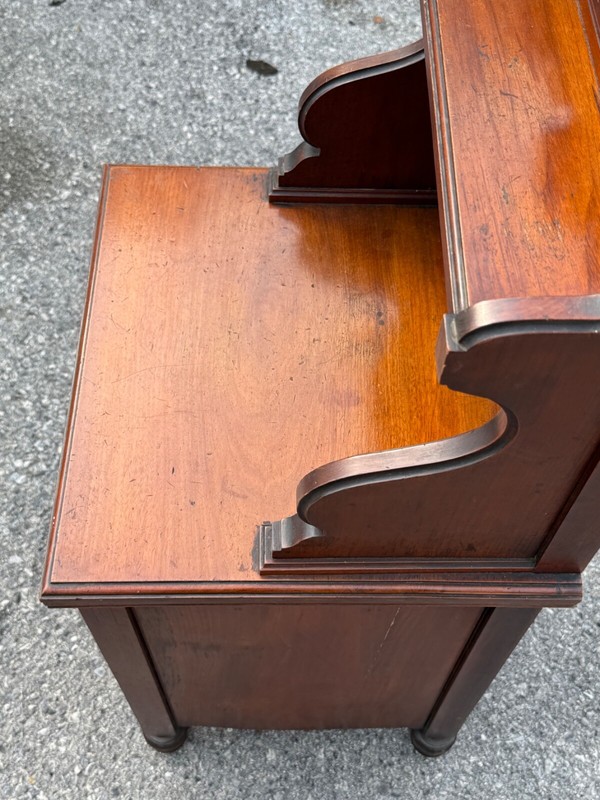 antique victorian coal cabinet bedside table night stand 1880 mirror back gallery
