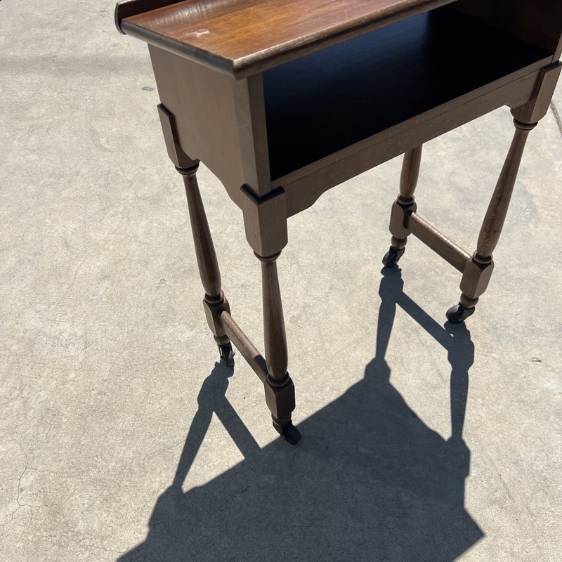 Vintage MCM Maple Wood Rolling Slant Top Lectern Music Book Stand Table Podium gallery