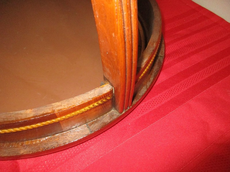 Mid Century Round Solid Wood / Glass End Table / Side Table gallery