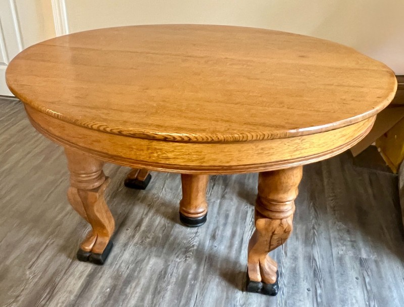 American Pale Oak Circular Dining table Circa 1900