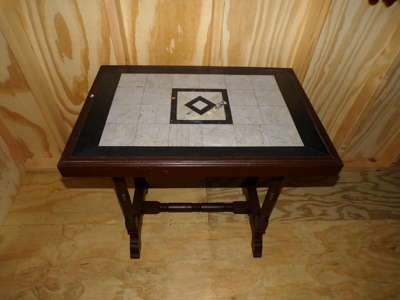 Antique Victorian Walnut Inlay Parlor Library Table Trestle Work Table gallery