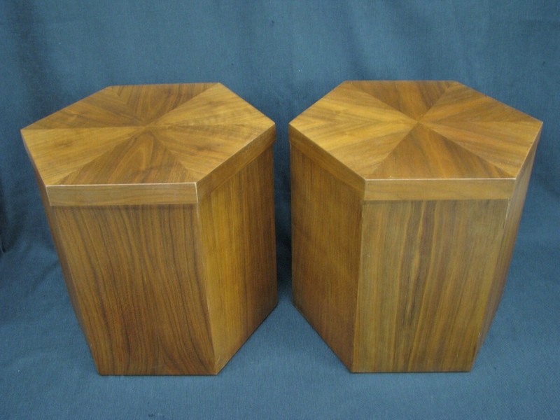 *PAIR* 1960’s Lane Six Sided Mid Century Modern Occasional Tables; Rare