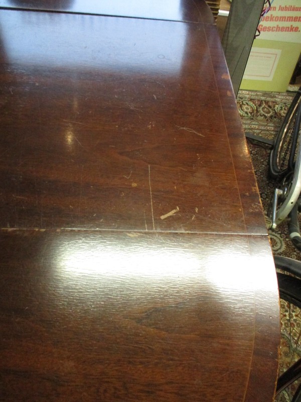Beautiful Old English Table with Brass Lion Feet, Mahogany, 90x148cm gallery