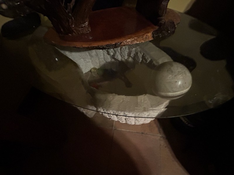 Vintage Postmodern Tessellated Stone and Glass Geometric Coffee Table, 80’s