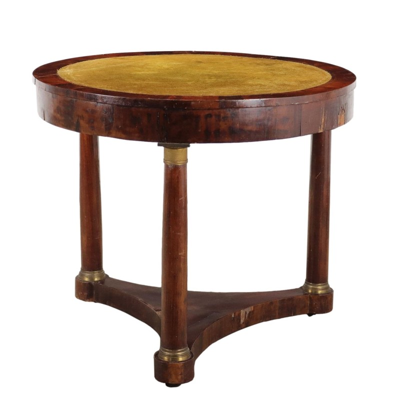 Antique Empire Coffee Table Mahogany Bronze Italy XIX Century Original gallery