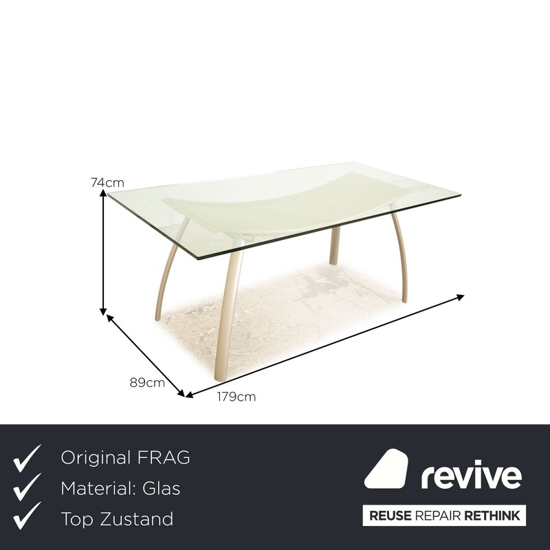 Frag Glass Dining Table Dining Room Silver Cream Leather gallery