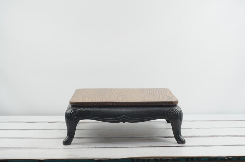 Salvage Table Antique Stove Wood Burner Repurposed Industrial Table Plant Table
