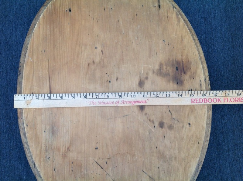 Vintage Small Wooden Oval Tabletop with Drawer gallery