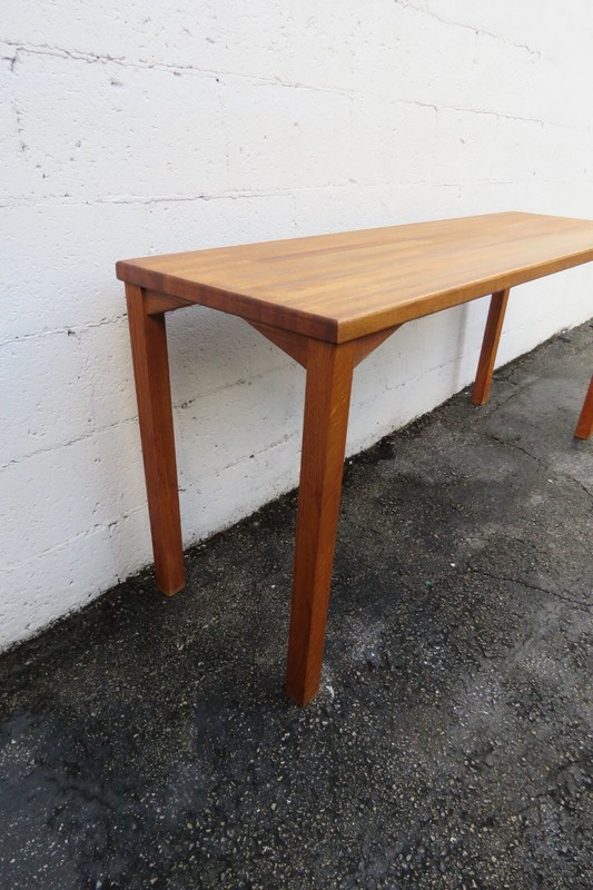 Mid Century Oak Long Narrow Library TV Console Table 5710 gallery