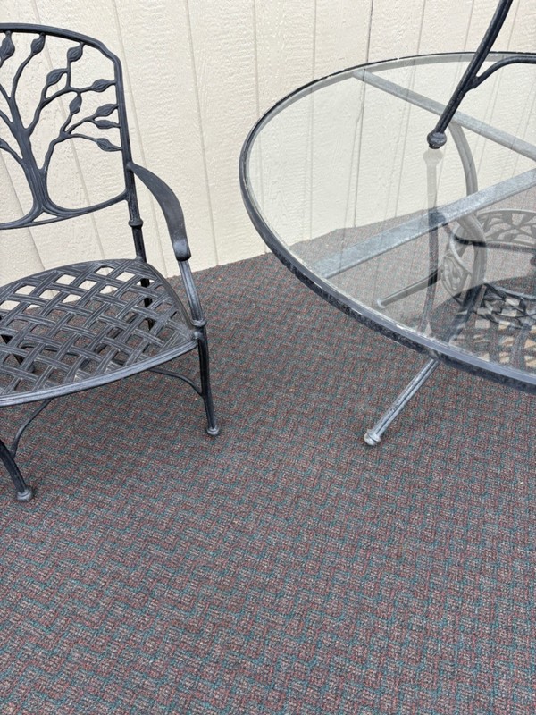 67750 Outdoor Patio Set with Glass Top Table and Four Cast Aluminum Chairs gallery