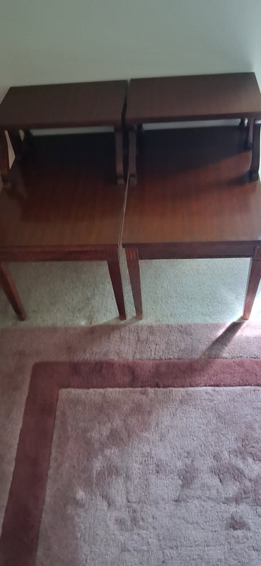 Pair Of Vintage Mersman End Table Genuine Mid Century Modern Tiered Step 2 Tier gallery