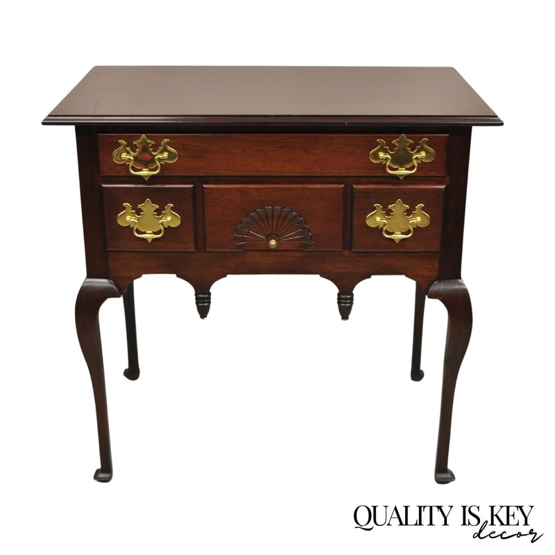 Vintage Queen Anne Style Mahogany Lowboy 4 Drawer Silverware Chest