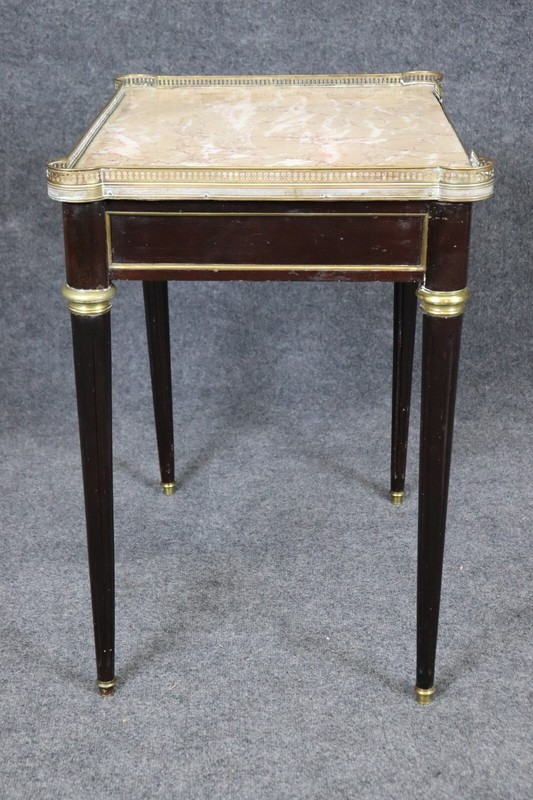 Fine Quality French Directoire Breche Marble Top Brass Gallery End Table gallery