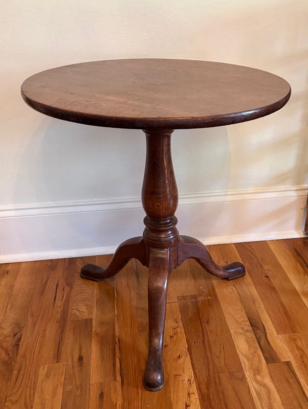 Antique Solid Oak Wood Side End Plant Table Stand w Tripod Base 23.5″ tall