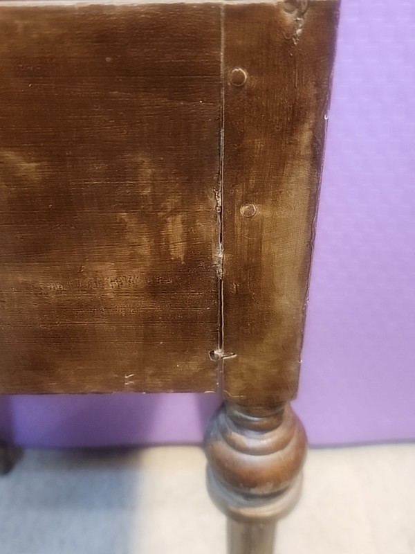 Antique Single-Drawer Stand Not Sure ,oak Cherry Wood,Heavy Piece, White Wash gallery