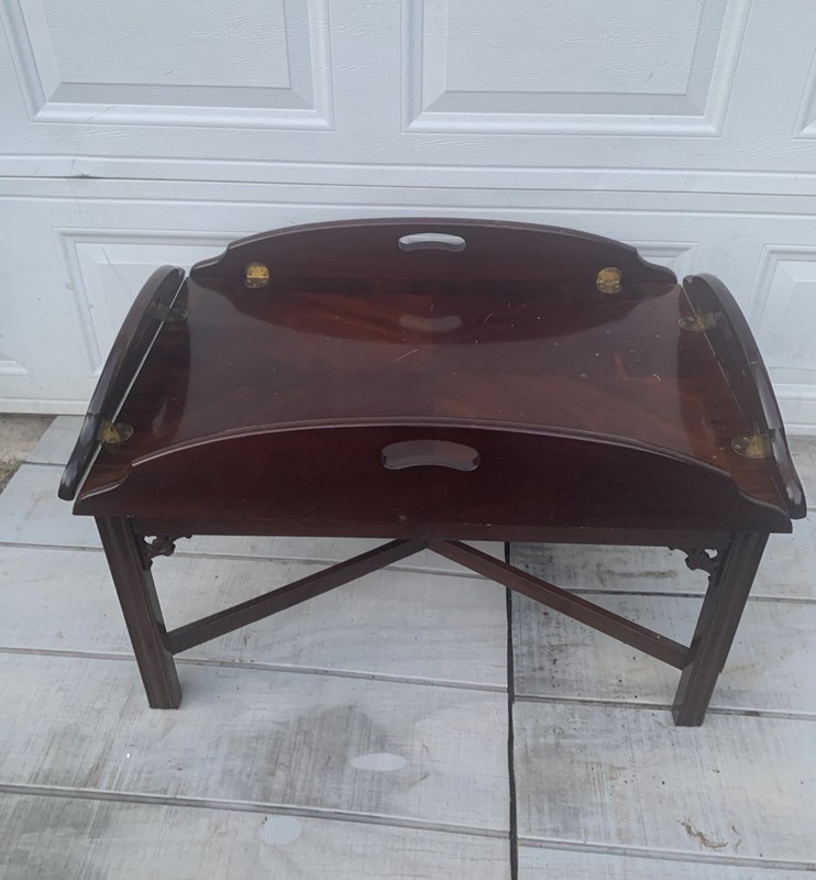 Pennsylvania House Butler Tray Table Mahogany Wood Folding Serving Stand