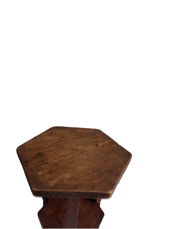 Vintage Mission Arts & Crafts Solid Wood Plant Stand 14”Tall Octagon Top gallery
