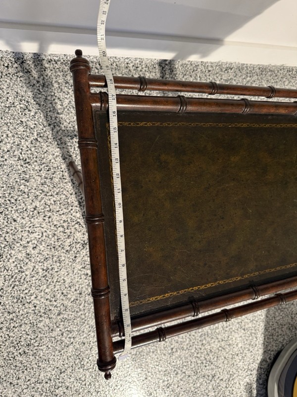Antique Vintage Faux Bamboo Wood Butler Tray Table gallery