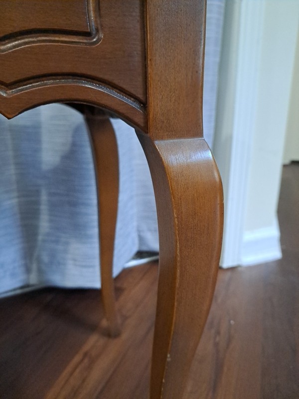 Wooden Vintage French Provincial Style Flip-Top Side Table With Cabriole Legs gallery