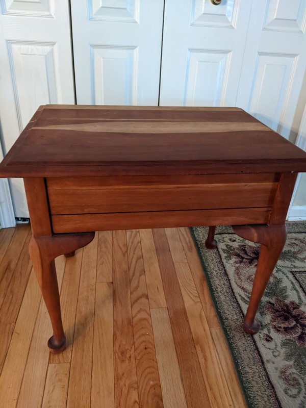 Harden Cherry Wood Side Table With Drawer: 26" Deep X 20" Wide X 21.5" Tall. gallery