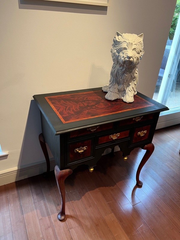 Refurbished Queen Anne manner mahogany John Alden low boy, Circa 1980 gallery