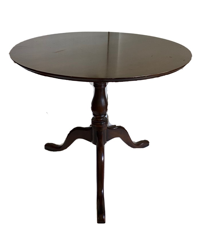 HARDEN Queen Anne Mahogany Wood Round Pedestal Tea Table